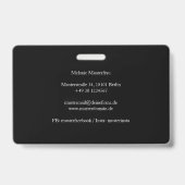 Professionell schwarze Monogramm Abzeichen Dienst Ausweis (Rückseite)