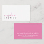 Professionell stilvoll (rosa) visitenkarte (Vorne/Hinten)