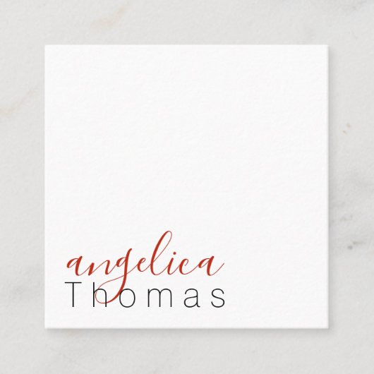 Professionell stilvoll (rot) quadratische visitenkarte (Vorderseite)