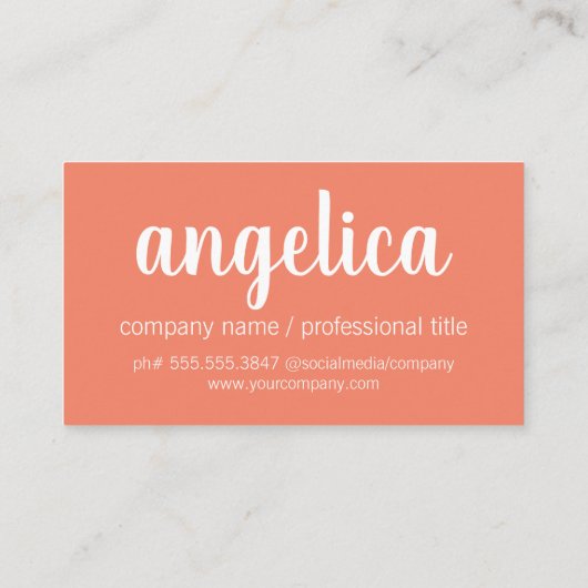 Professionell stilvolle Cursive Visitenkarte (Rückseite)