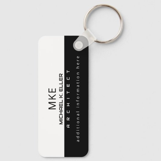 Professionelle Architektin mit halb schwarzen, hal Schlüsselanhänger (Rückseite)