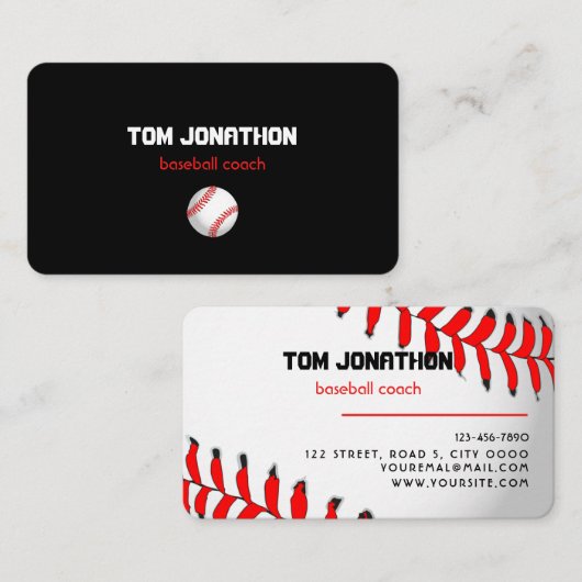 professionelle Baseball-Trainer Visitenkarte (Vorne/Hinten)