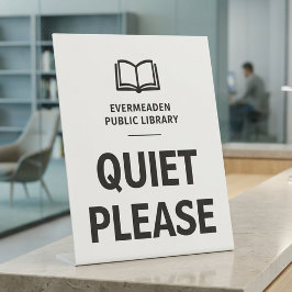Professionelle Bibliothek Bitte Ruhe  Sockelschild