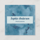 Professionelle Blaue Wasserfarbe-Geode-QR-Code Vis Quadratische Visitenkarte (Vorderseite)