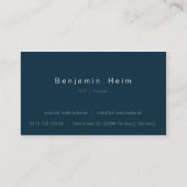 Professionelle Business Visitenkarten Blue Visitenkarte (Rückseite)