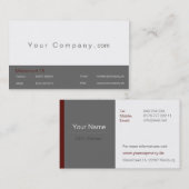 Professionelle Business Visitenkarten Braun/Rot Visitenkarte (Vorne/Hinten)