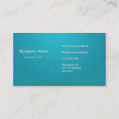 Professionelle Business Visitenkarten Cyan/türkis Visitenkarte (Rückseite)