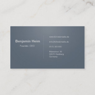 Professionelle Business Visitenkarten grey / grau Visitenkarte