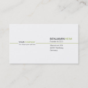Professionelle Business Visitenkarten white/green Visitenkarte