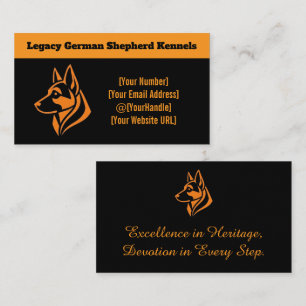 Professionelle Deutsche Schäferhund-Zucht Geschäft Visitenkarte