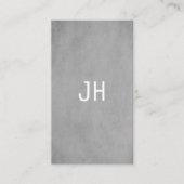 Professionelle einfache Textur Hellgrau Monogramm Visitenkarte (Vorderseite)
