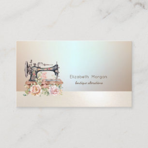 Professionelle einfache Vintage-Blumen-Nähmaschine Visitenkarte