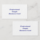 Professionelle einfache Visitenkarte (Vorne/Hinten)