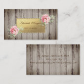 Professionelle Elegant Holztextur,Blume Visitenkarte (Vorne/Hinten)
