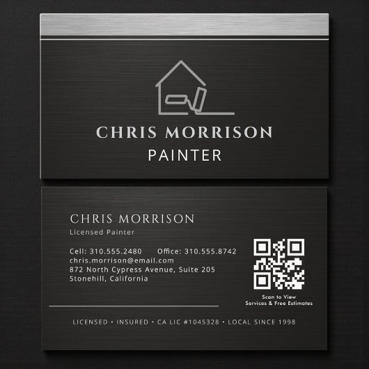 Professionelle elegante moderne Maler-QR-Code Visitenkarte
