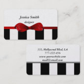 Professionelle, elegante rote Bugstreifen Visitenkarte (Vorne/Hinten)