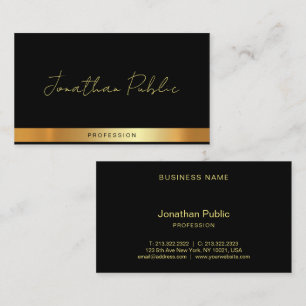 Professionelle elegante Typografie Name Schwarz Go Visitenkarte