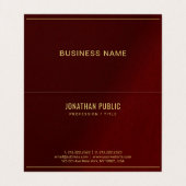 Professionelle elegante Vorlage gefalteter goldene Visitenkarten (Innenseite Aufgefaltet)
