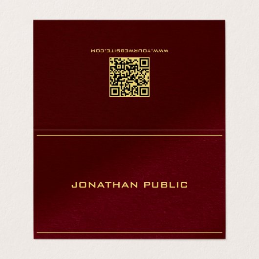 Professionelle elegante Vorlage Gold Text gefaltet Visitenkarten (Außenseite Aufgefaltet)