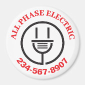 Professionelle Elektroservice-Werbung Magnet (Vorne)