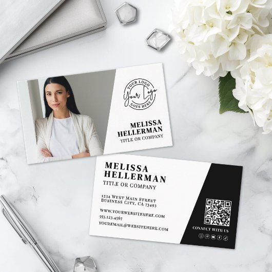Professionelle Foto-QR-Code-Firma Ihr Logo Visitenkarte