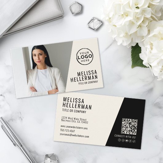 Professionelle Foto-QR-Code Firma Ihr Logo Visitenkarte