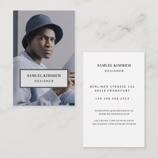 Professionelle Foto Visitenkarte (Vorne/Hinten)