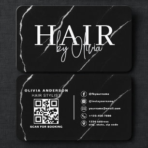 Professionelle Frisuren-Stylistin Silber Schwarz Q Visitenkarte