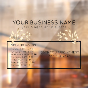 Professionelle goldene Blätter Öffnungszeiten Term Fensteraufkleber