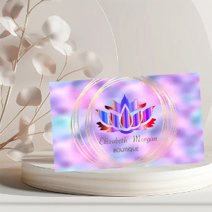 Professionelle goldene Kreise Lotus Holografisch Visitenkarte