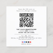 Professionelle Google-Bewertung mit QR-Code Quadratische Visitenkarte (Rückseite)