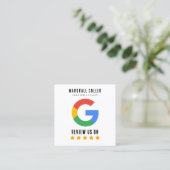 Professionelle Google-Bewertung mit QR-Code Quadratische Visitenkarte (Stehend Vorderseite)
