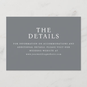Professionelle graue minimalistische Hochzeits-Web Begleitkarte
