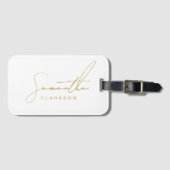 Professionelle handgeschriebene Gold-Schrift-Typog Gepäckanhänger (Vorderseite (Horizontal))
