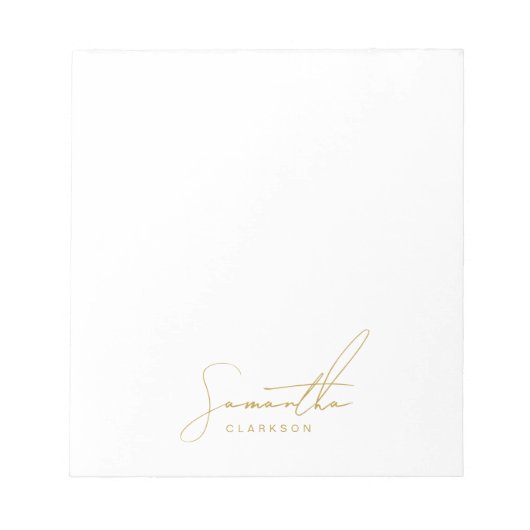 Professionelle handgeschriebene Gold-Schrift-Typog Notizblock (Vorderseite)