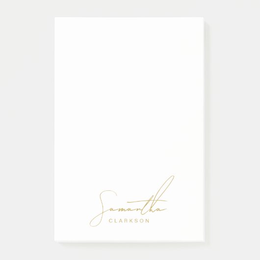 Professionelle handgeschriebene Goldschrift-Typogr Post-it Klebezettel (Vorderseite)