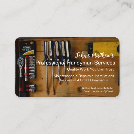 Professionelle Handwerker Visitenkarte Vorlage (Vorderseite)