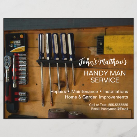 Professionelle Handwerker Visitenkarte Vorlage Flyer (Vorne)