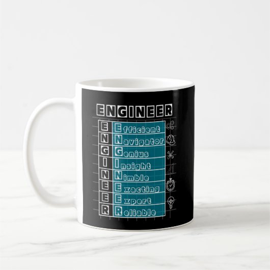 Professionelle Ingenieurdefinition Akrostichon Bla Kaffeetasse (Links)