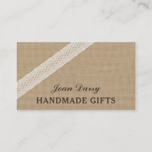 Professionelle klassische Vintage-Jute weiß Spitze Visitenkarte