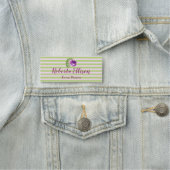 Professionelle Lila Aquarellfarben Rose Blumenmust Namensschild (Beispiel)