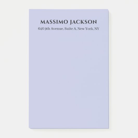 Professionelle lila-farbene moderne minimalistisch post-it klebezettel (Vorderseite)