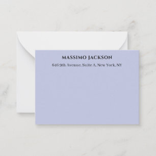 Professionelle lila moderne minimalistische Namen Mitteilungskarte