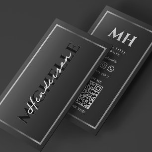 Professionelle Luxus-Schwarz-Silber-Rahmen-Grenze Visitenkarte