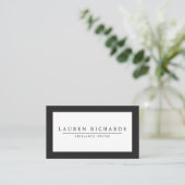 Professionelle Luxus schwarzweisse Visitenkarte (Stehend Vorderseite)