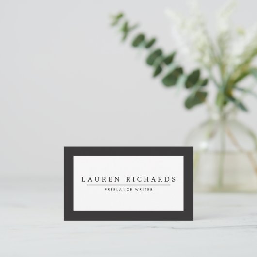 Professionelle Luxus schwarzweisse Visitenkarte (Stehend Vorderseite)