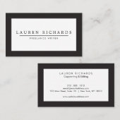 Professionelle Luxus schwarzweisse Visitenkarte (Vorne/Hinten)