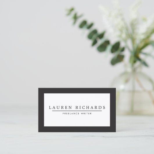 Professionelle Luxus schwarzweisse Visitenkarte (Stehend Vorderseite)