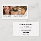 Professionelle Makeup Artist Foto Collage Visitenkarte (Vorne/Hinten)