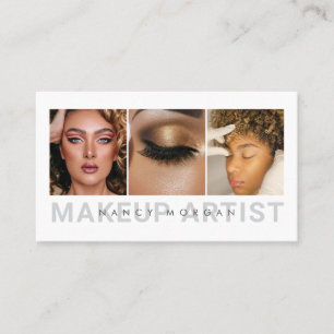 Professionelle Makeup Artist Foto Collage Visitenkarte